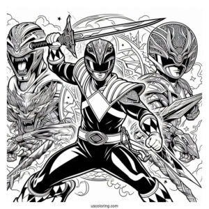 Power Rangers Super Ninja _ Steel Poster Coloring Page