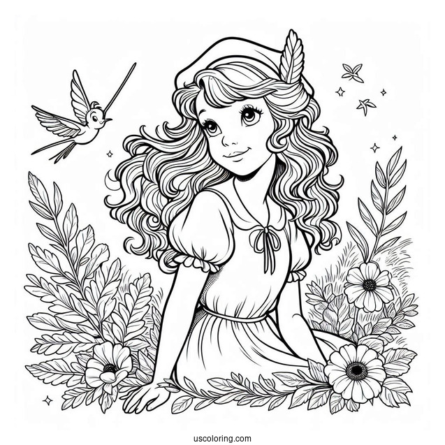 Easy Wendy Darling Coloring Sheet