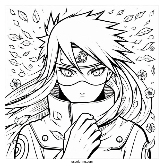 Hatake Kakashi Coloring Page Using Chidori For Kids