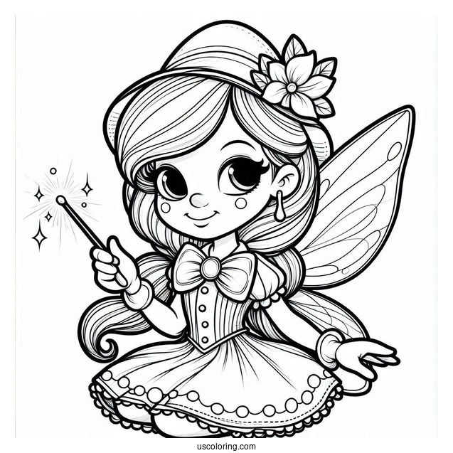Pinocchio Coloring Page Of The Blue Fairy With Her Magic Wand