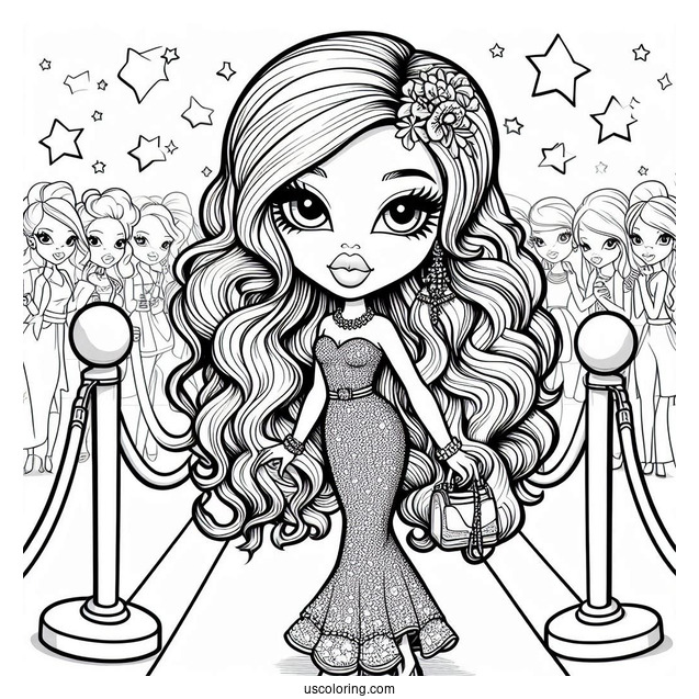 Bratz Chloe On Red Carpet Coloring Sheet