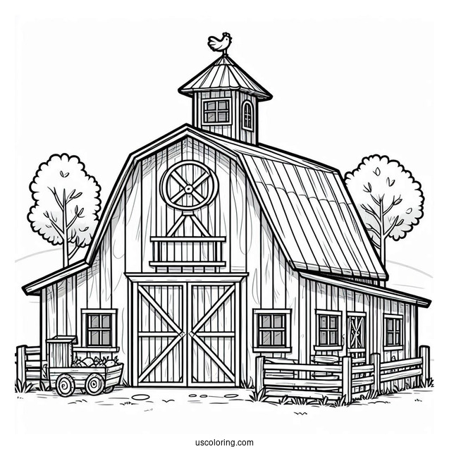 Farm Barn To Color