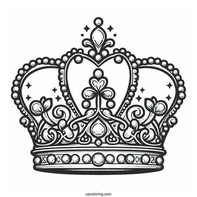 Tiara Crown With Diamonds Coloring In
