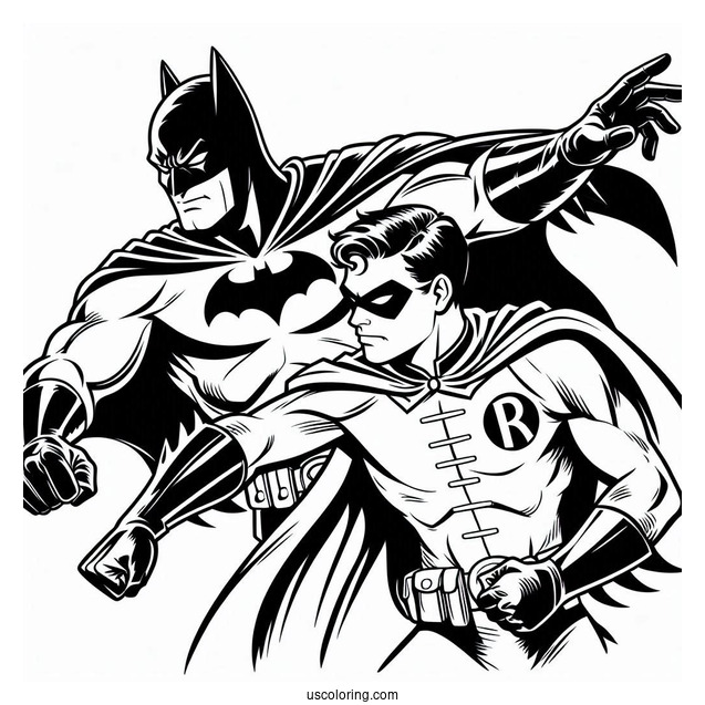 Batman And Robin Coloring Sheet