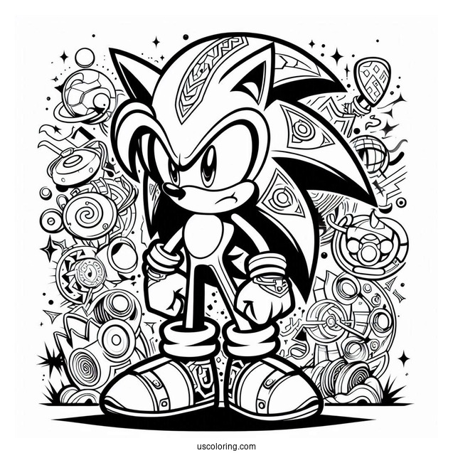 Sonic Coloring Page For Kids