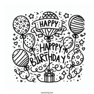 Happy Birthday To You Balloons To Color