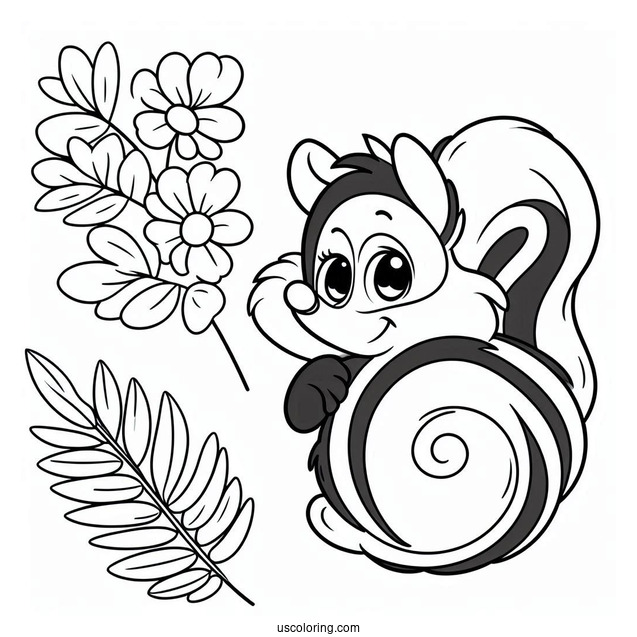 Simple Outline Of Flower The Skunk