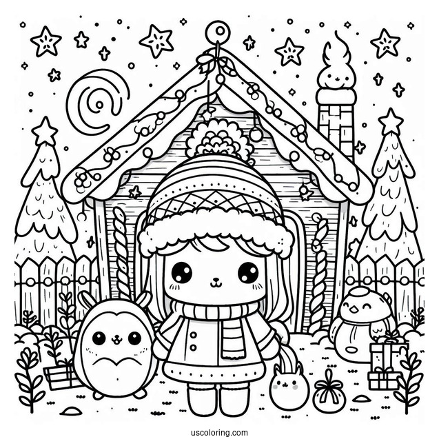 Kawaii North Pole Coloring Page Animals For Kids