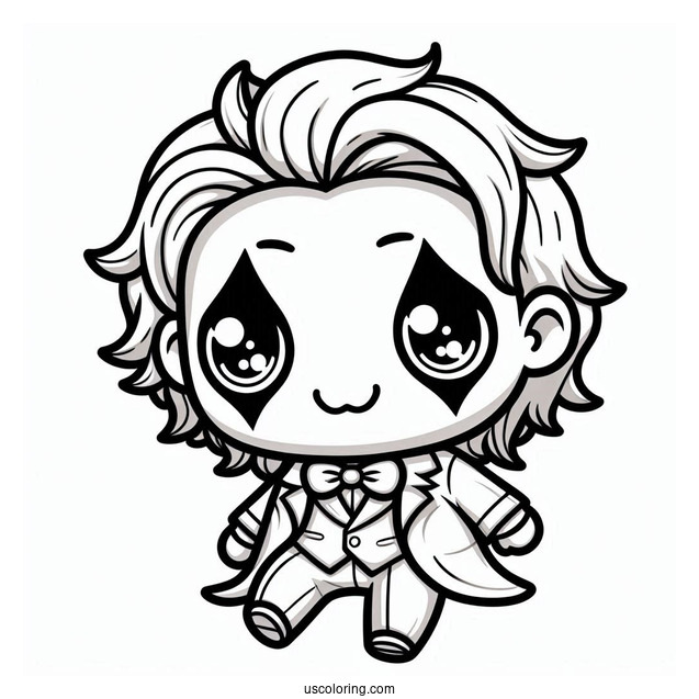 Kawaii Chibi Joker Coloring Sheet For Kids