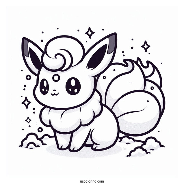 Kawaii Alolan Vulpix In The Snow