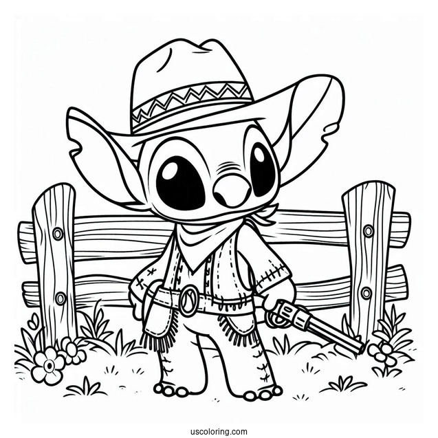 Cowboy Coloring Page Of Cowboy Stitch For Preschoolers