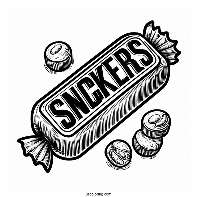 Snickers Candy Bar To Color