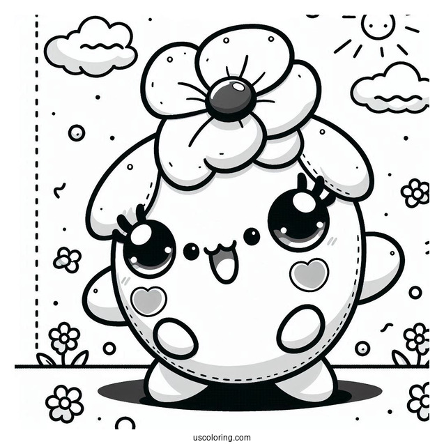 Poppy Playtime Coloring Page Of Kawaii Baby Huggy Wuggy For Preschoolers
