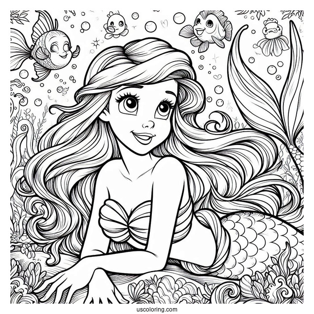 The Little Mermaid Poster Coloring Page
