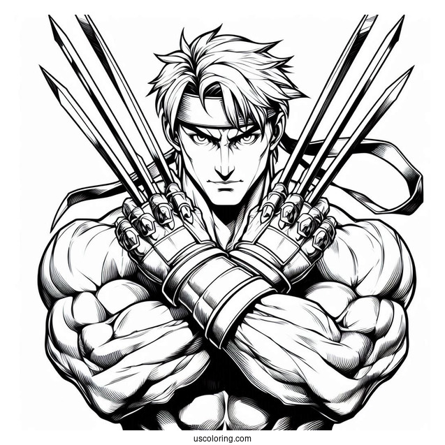 Street Fighter Coloring Page Of Vega With His Sharp Blades