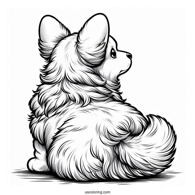 Back View Of Cute Corgi