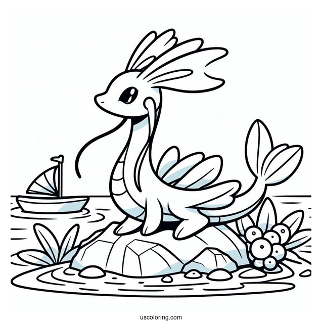 Milotic Traveling By Sea To Color