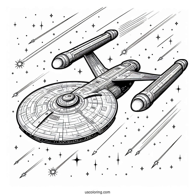 Star Trek Coloring Page Of Detailed Maquis Raider Starship