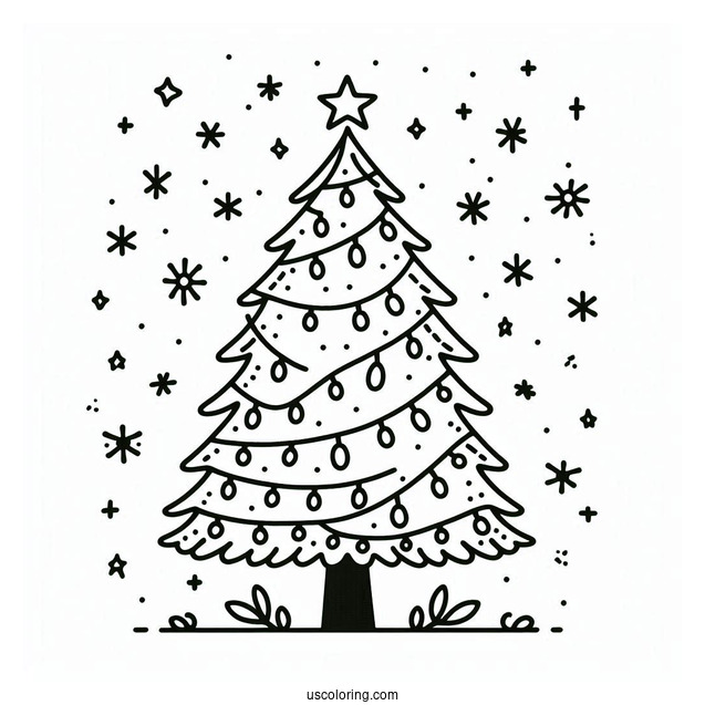 Christmas Lights In The Shape Of a Tree