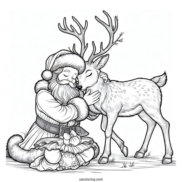 Santa Comforting Dancer The Reindeer
