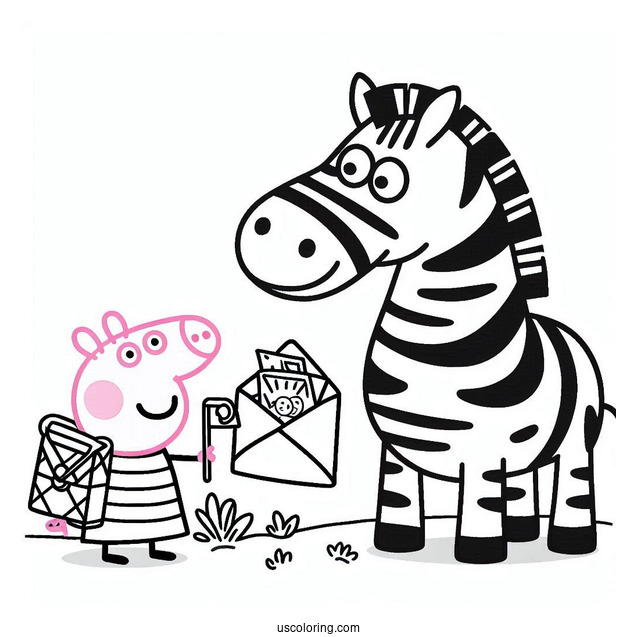 Mr Zebra Delivering Mail To Peppa