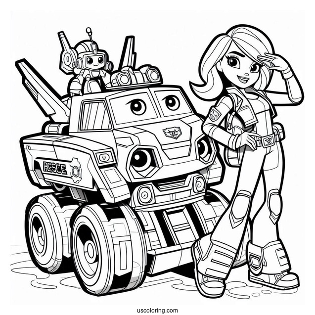 Rescue Bots Coloring Page Of Dani Burns