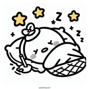 Sanrio Coloring Pages Of Gudetama Wants To Sleep