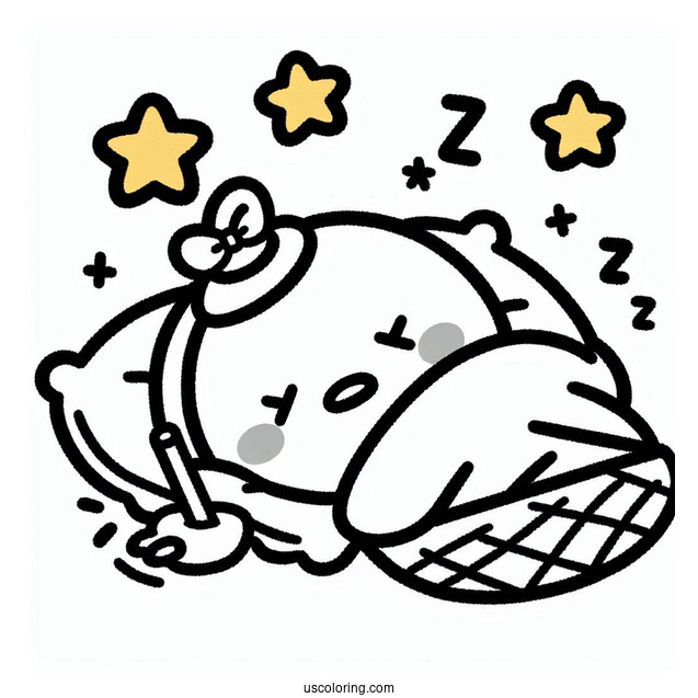 Sanrio Coloring Pages Of Gudetama Wants To Sleep