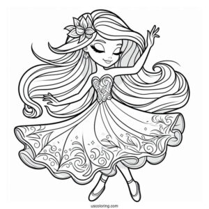 Shimmer And Shine Coloring Page Dancing For Kids