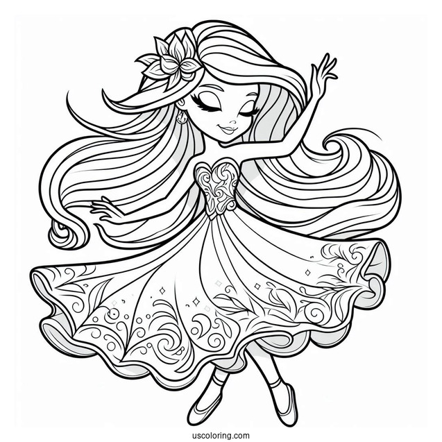 Shimmer And Shine Coloring Page Dancing For Kids