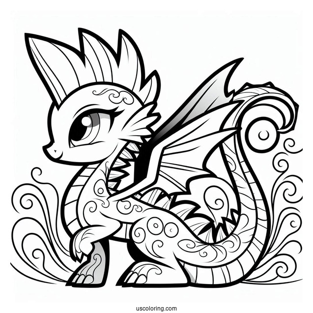 Spike the Dragon to Color for Kids