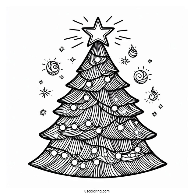 Christmas Tree With Large Star Light