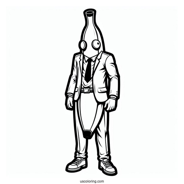Fortnite Banana Wearing Suit Coloring Page
