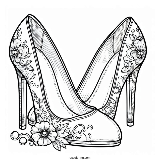 Toe Pump Heels Coloring In