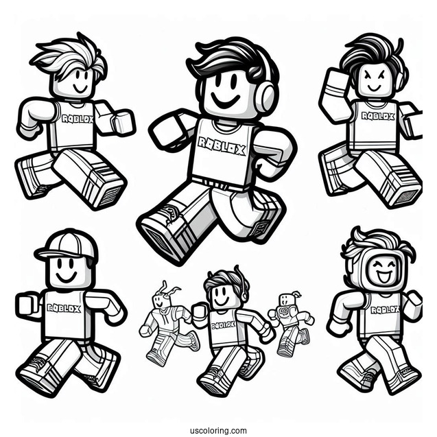Running Characters With Roblox Logo