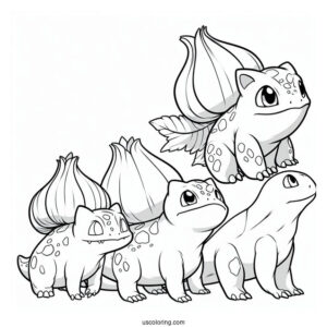 Evolution Bulbasaur Coloring Page