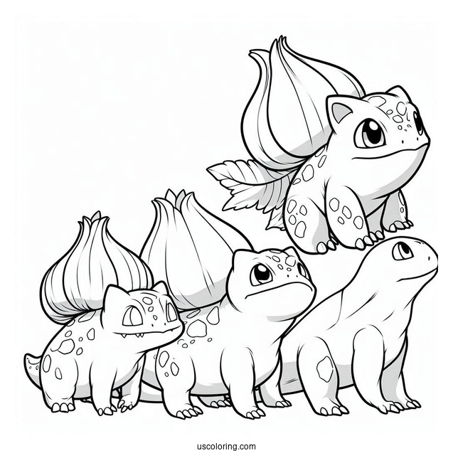 Evolution Bulbasaur Coloring Page