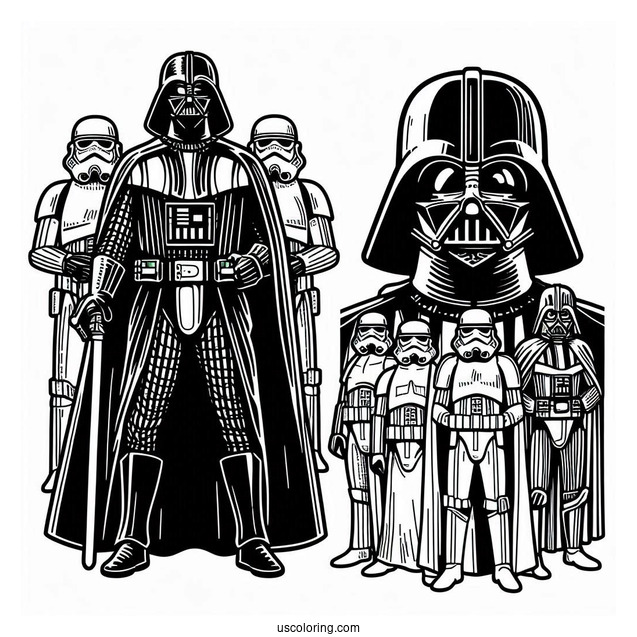 Easy Darth Vader Coloring Page For Kids