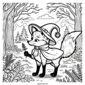 Fox Coloring Page Robin Hood In The Forest