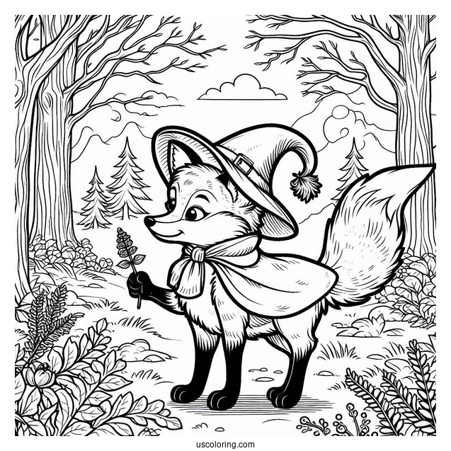 Fox Coloring Page Robin Hood In The Forest