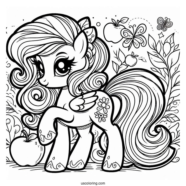 Retro Applejack Pony Coloring In