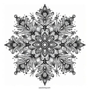 Full Page Of Intricate Snowflake Coloring Page