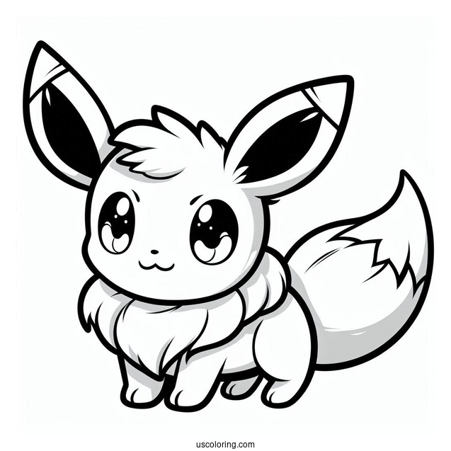 Kawaii Umbreon Eevee Coloring Sheet