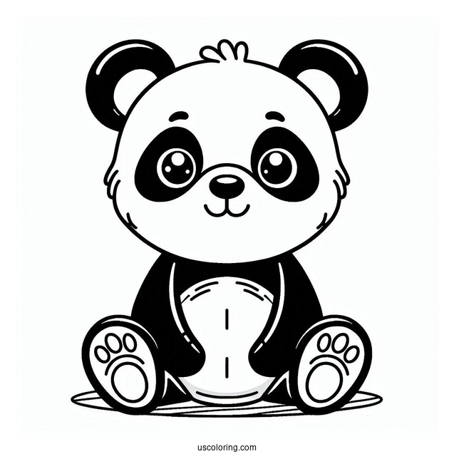 Easy Outline Of Panda To Color
