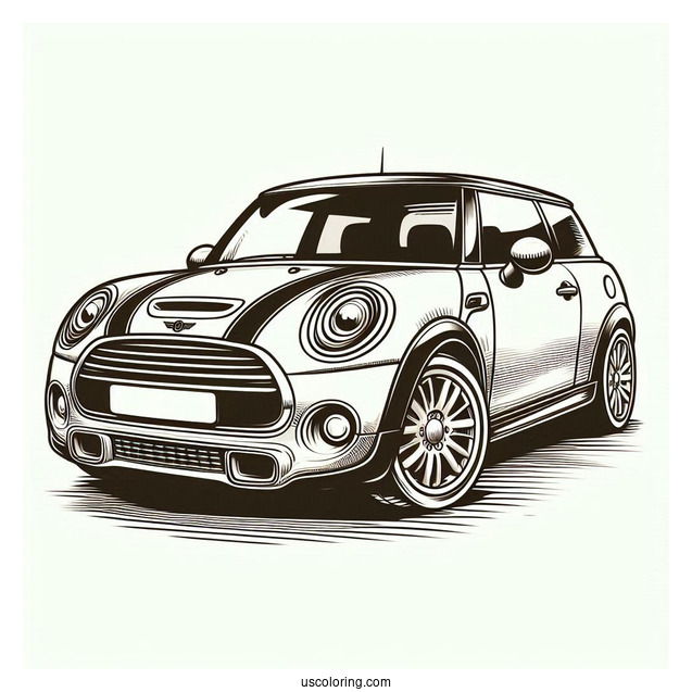 Mini Cooper Car Coloring Sheet