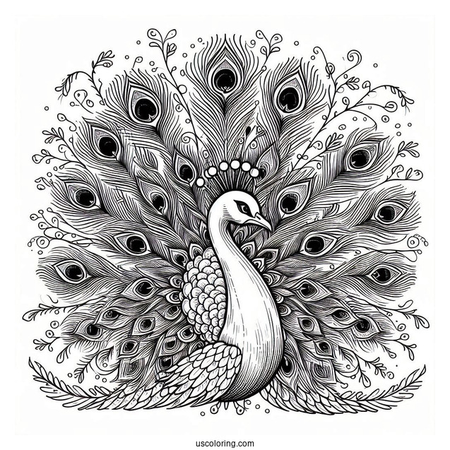 Peacock Flaring It Feathers In The Sun