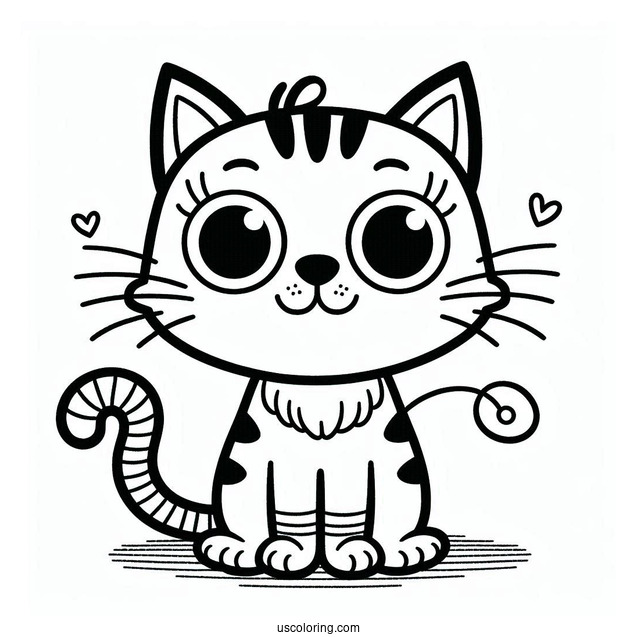 Easy Pete The Cat Coloring Page For Preschoolers