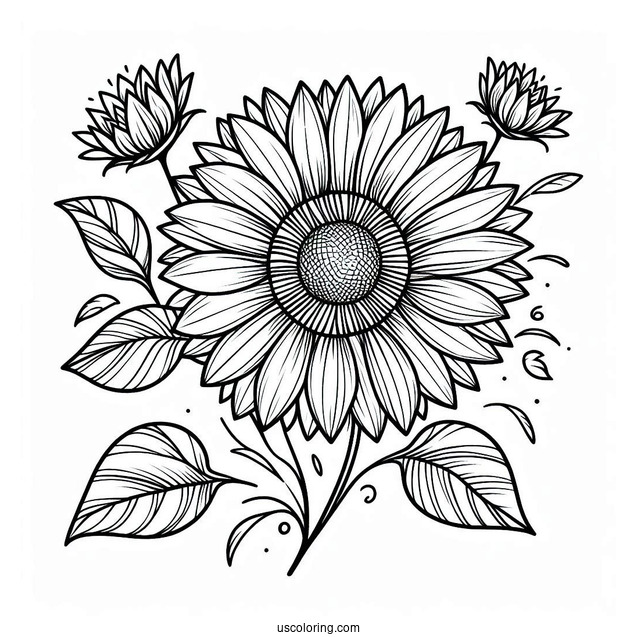 Sunflower Outline Coloring Sheet