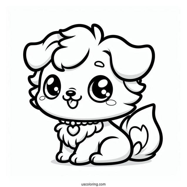 Chibi Puppy Coloring Page For Kids