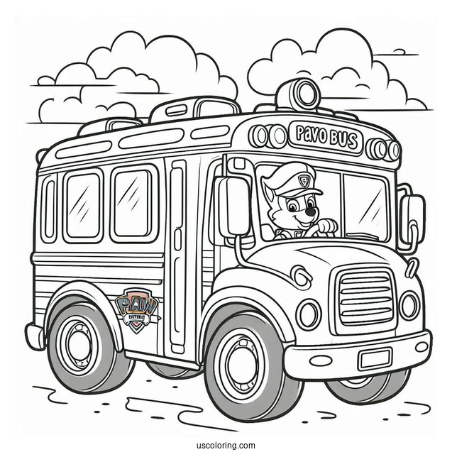 Paw Patrol Bus Coloring Page